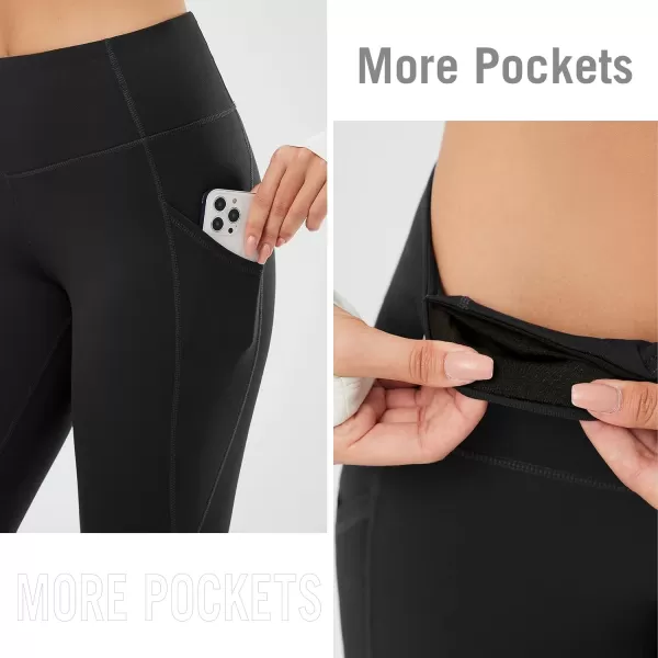 BALEAF Womens Fleece Lined Leggings Thermal Warm Winter Tights High Waisted Yoga Pants Cold Weather with PocketsBlackgreen