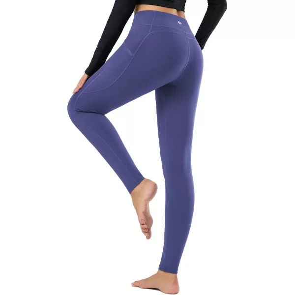 BALEAF Womens Fleece Lined Leggings Thermal Warm Winter Tights High Waisted Yoga Pants Cold Weather with PocketsClassic Navy