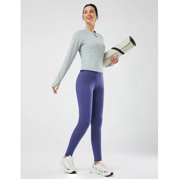 BALEAF Womens Fleece Lined Leggings Thermal Warm Winter Tights High Waisted Yoga Pants Cold Weather with PocketsClassic Navy