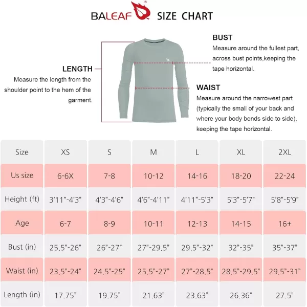 BALEAF Boys Long Sleeve Shirts Youth Compression Undershirts Kids Baseball Football Baselayer Cold Gear Quick DryGrey