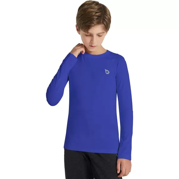 BALEAF Boys Long Sleeve Shirts Youth Compression Undershirts Kids Baseball Football Baselayer Cold Gear Quick DryRoyal Blue