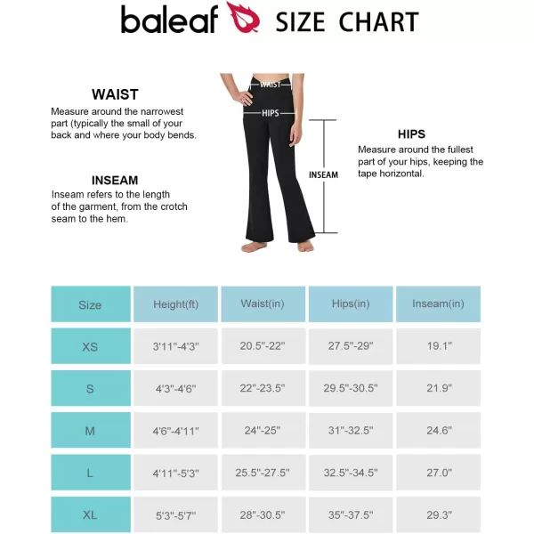 BALEAF Girls Flare Leggings Cross High Waisted Bootcut Yoga Dance Pants Kids Bell Bottoms Leggings with PocketsBlack