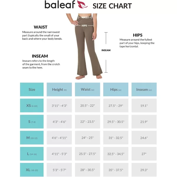 BALEAF Girls Flare Leggings Cross High Waisted Bootcut Yoga Dance Pants Kids Bell Bottoms Leggings with PocketsCocoa Crme