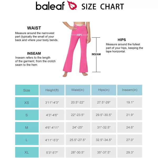 BALEAF Girls Flare Leggings Cross High Waisted Bootcut Yoga Dance Pants Kids Bell Bottoms Leggings with PocketsHot Pink