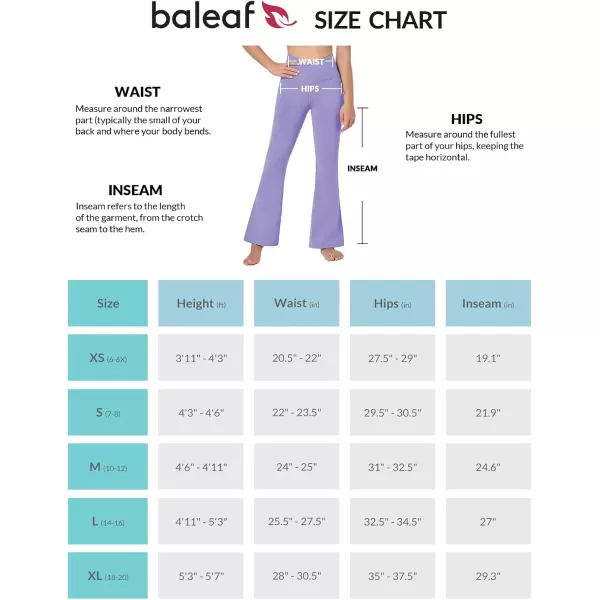 BALEAF Girls Flare Leggings Cross High Waisted Bootcut Yoga Dance Pants Kids Bell Bottoms Leggings with PocketsLavender