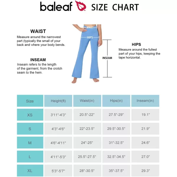 BALEAF Girls Flare Leggings Cross High Waisted Bootcut Yoga Dance Pants Kids Bell Bottoms Leggings with PocketsLight Blue