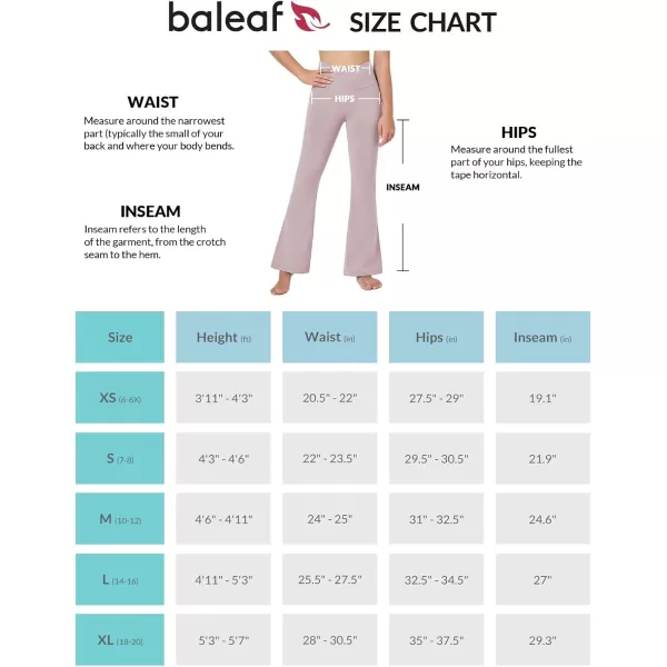 BALEAF Girls Flare Leggings Cross High Waisted Bootcut Yoga Dance Pants Kids Bell Bottoms Leggings with PocketsLight Purple