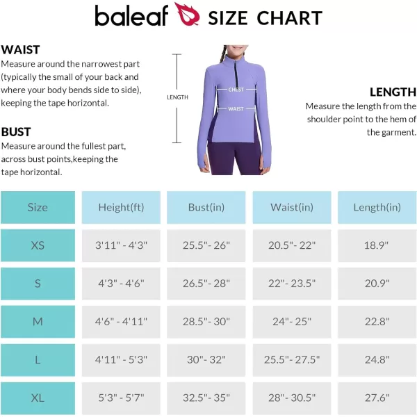 BALEAF Girls Fleece Long Sleeve Shirts Fall Jacket Half Zip Sweatshirts Horse Riding Camping Thermal Coat Kids01purple