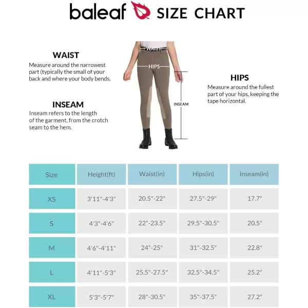 BALEAF Girls Horse Riding Pants Kids Equestrian Breeches KneePatch Zip Pocket Horseback TightsBrown