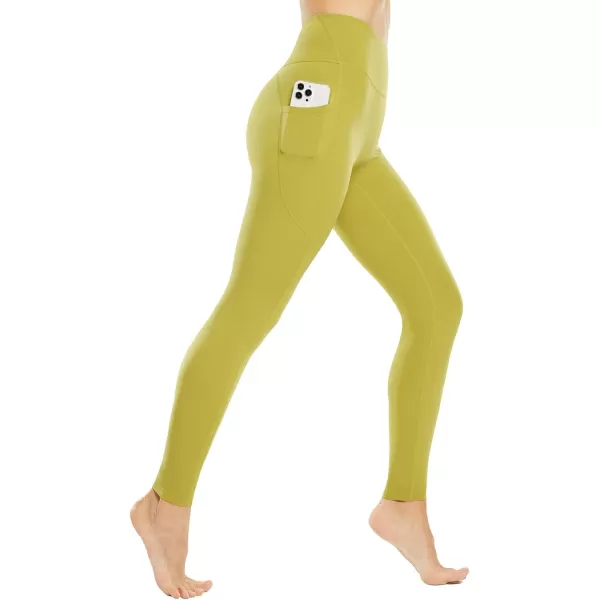 BALEAF Leggings for Women with Pockets Tummy Control Compression Workout Athletic Running High Waisted Yoga PantsGreen27