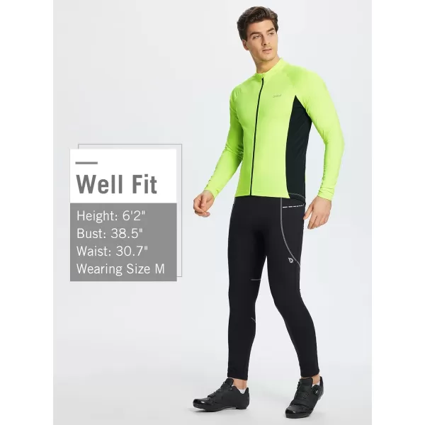 BALEAF Long Sleeve Cycling Jersey Men Full Zip 31 Pockets Mountain Bike Shirts Bicycle UPF50 Autumn02fluorescent Yellow