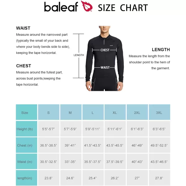 BALEAF Long Sleeve Cycling Jersey Men Full Zip 31 Pockets Mountain Bike Shirts Bicycle UPF50 Autumn03black