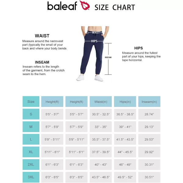 BALEAF Mens 2730 Cotton Sweatpants Sports Running Hiking Joggers Pants Lightweight Lounge Pocketed Pajamas 78 Length27 Regular 2 PackblackBlue