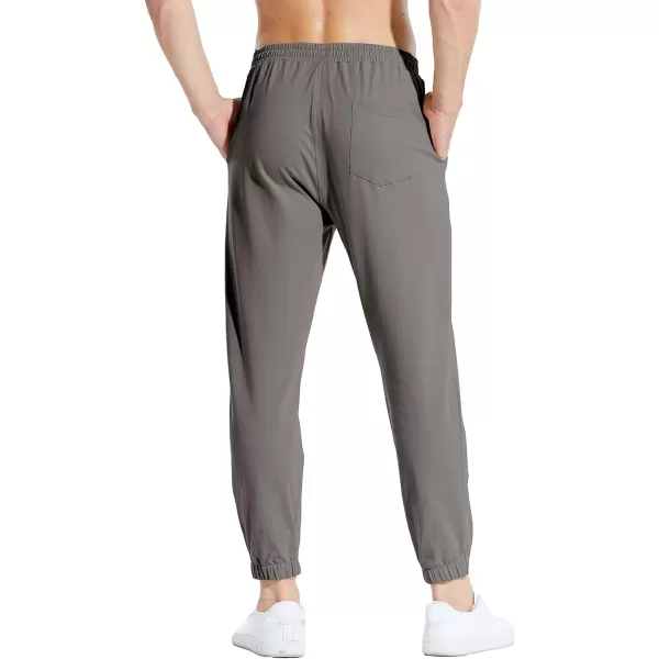 BALEAF Mens 2730 Cotton Sweatpants Sports Running Hiking Joggers Pants Lightweight Lounge Pocketed Pajamas 78 Length27 Regular Light Grey