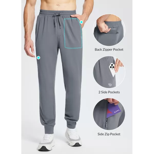 BALEAF Mens 2730 Cotton Sweatpants Sports Running Hiking Joggers Pants Lightweight Lounge Pocketed Pajamas 78 Length30 Fleece Lined Grey