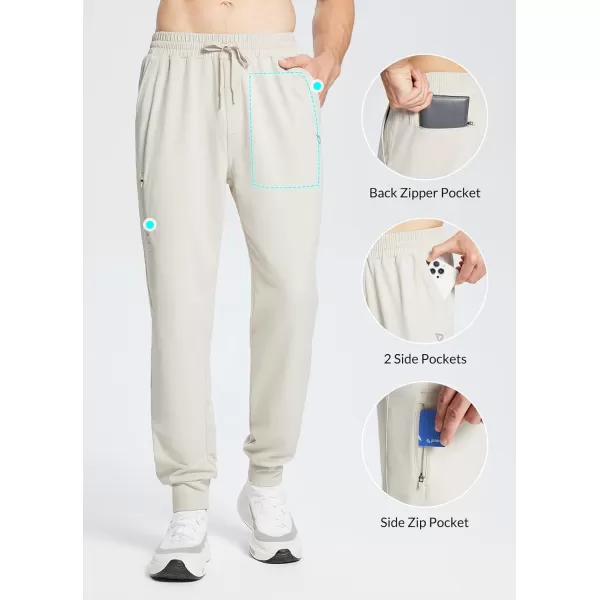 BALEAF Mens 2730 Cotton Sweatpants Sports Running Hiking Joggers Pants Lightweight Lounge Pocketed Pajamas 78 Length30 Fleece Lined Oatmeal