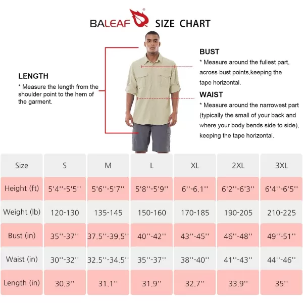 BALEAF Mens Long Sleeve Hiking Shirts Fishing Button Down Lightweight UPF 50 UV Sun Shirt Nylon Quick DryBlue