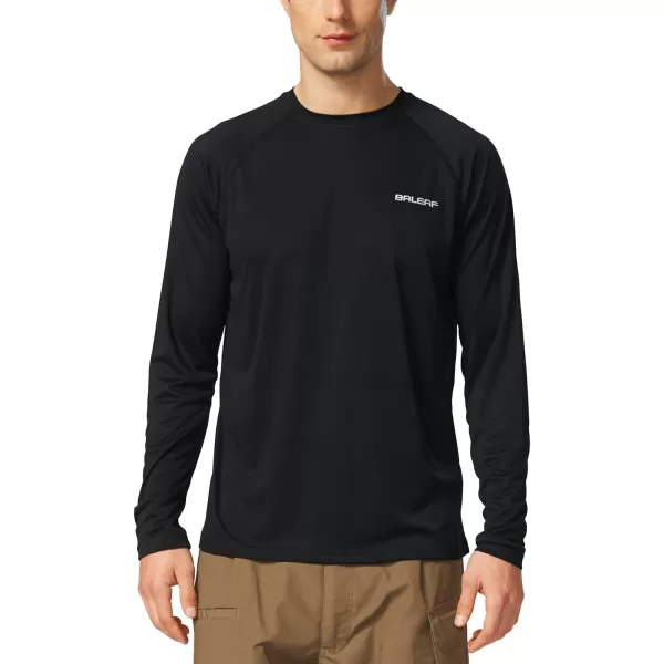 BALEAF Mens Sun Protection Shirts UV SPF UPF 50 Long Sleeve Rash Guard Fishing Running Quick Dry Lightweight01black