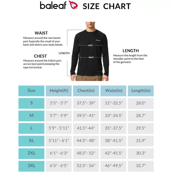 BALEAF Mens Sun Protection Shirts UV SPF UPF 50 Long Sleeve Rash Guard Fishing Running Quick Dry Lightweight01black