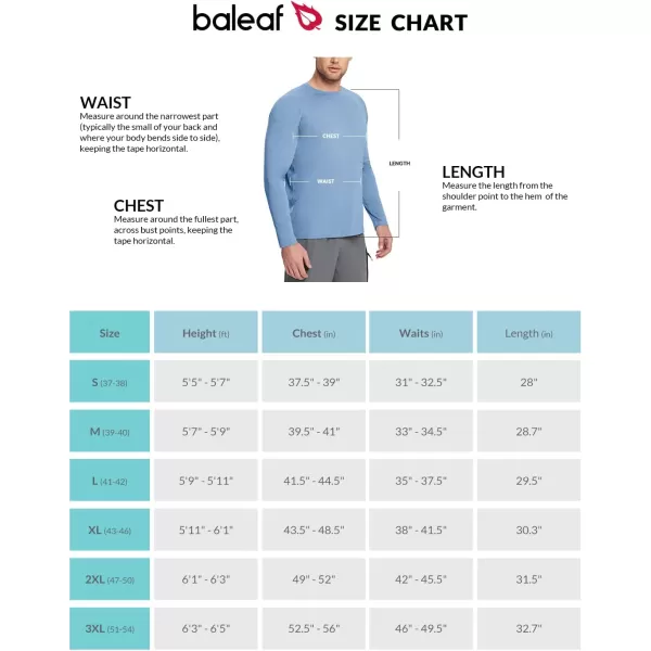 BALEAF Mens Sun Protection Shirts UV SPF UPF 50 Long Sleeve Rash Guard Fishing Running Quick Dry Lightweight01blue Heather