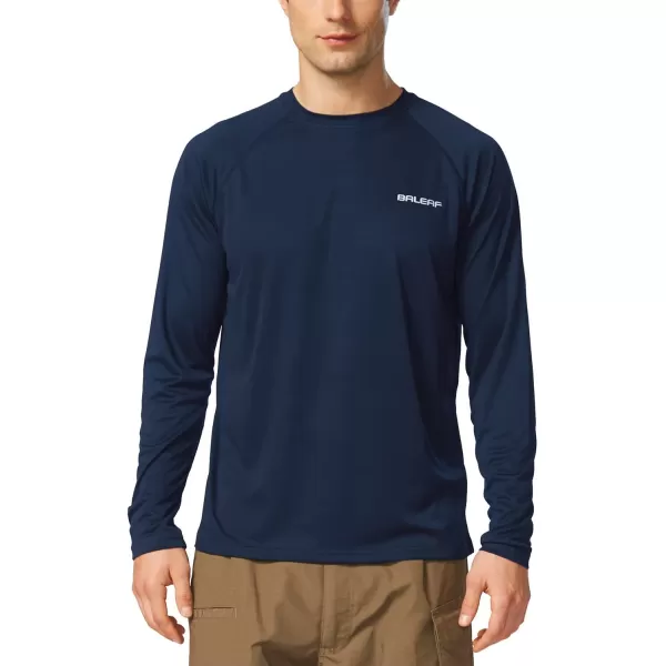 BALEAF Mens Sun Protection Shirts UV SPF UPF 50 Long Sleeve Rash Guard Fishing Running Quick Dry Lightweight01dark Blue