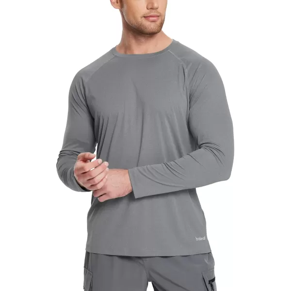 BALEAF Mens Sun Protection Shirts UV SPF UPF 50 Long Sleeve Rash Guard Fishing Running Quick Dry Lightweight01grey Heather