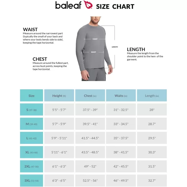 BALEAF Mens Sun Protection Shirts UV SPF UPF 50 Long Sleeve Rash Guard Fishing Running Quick Dry Lightweight01grey Heather