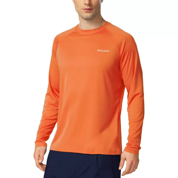 BALEAF Mens Sun Protection Shirts UV SPF UPF 50 Long Sleeve Rash Guard Fishing Running Quick Dry Lightweight01orange