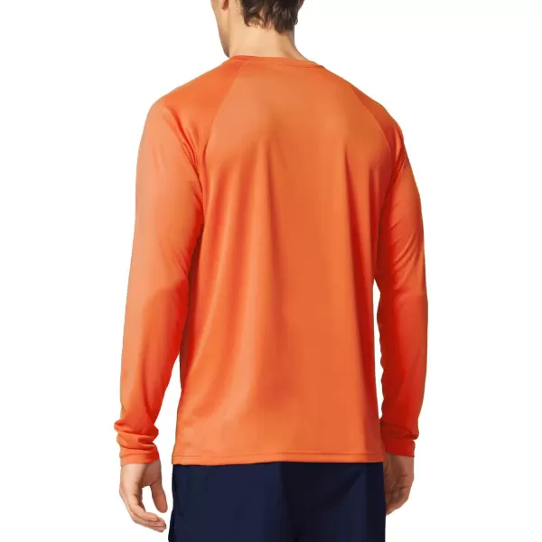 BALEAF Mens Sun Protection Shirts UV SPF UPF 50 Long Sleeve Rash Guard Fishing Running Quick Dry Lightweight01orange