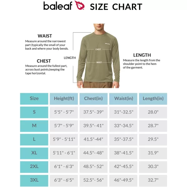 BALEAF Mens Sun Protection Shirts UV SPF UPF 50 Long Sleeve Rash Guard Fishing Running Quick Dry Lightweight01slate Green