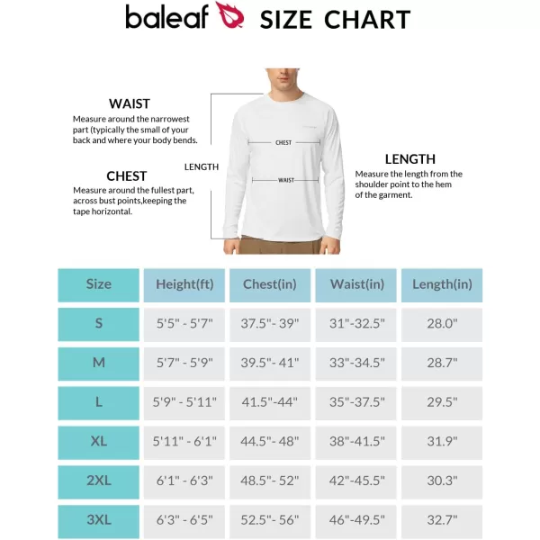 BALEAF Mens Sun Protection Shirts UV SPF UPF 50 Long Sleeve Rash Guard Fishing Running Quick Dry Lightweight01white