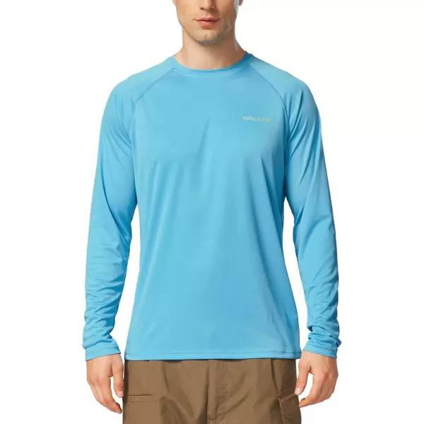 BALEAF Mens Sun Protection Shirts UV SPF UPF 50 Long Sleeve Rash Guard Fishing Running Quick Dry LightweightBlue