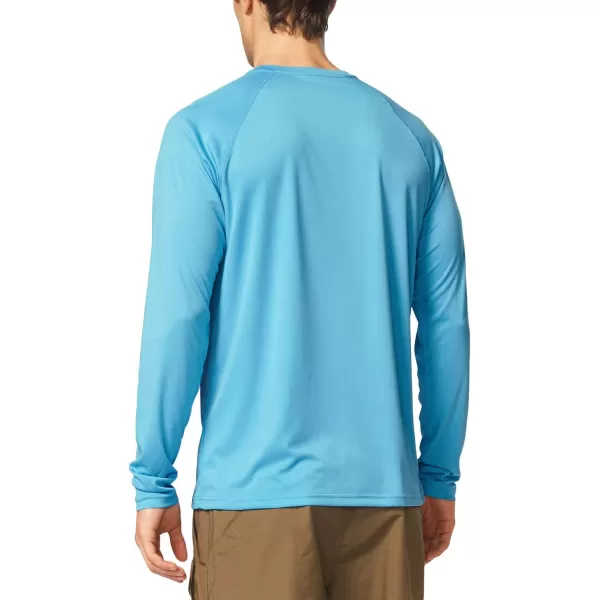 BALEAF Mens Sun Protection Shirts UV SPF UPF 50 Long Sleeve Rash Guard Fishing Running Quick Dry LightweightBlue