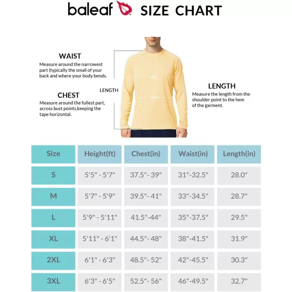 BALEAF Mens Sun Protection Shirts UV SPF UPF 50 Long Sleeve Rash Guard Fishing Running Quick Dry LightweightCustard