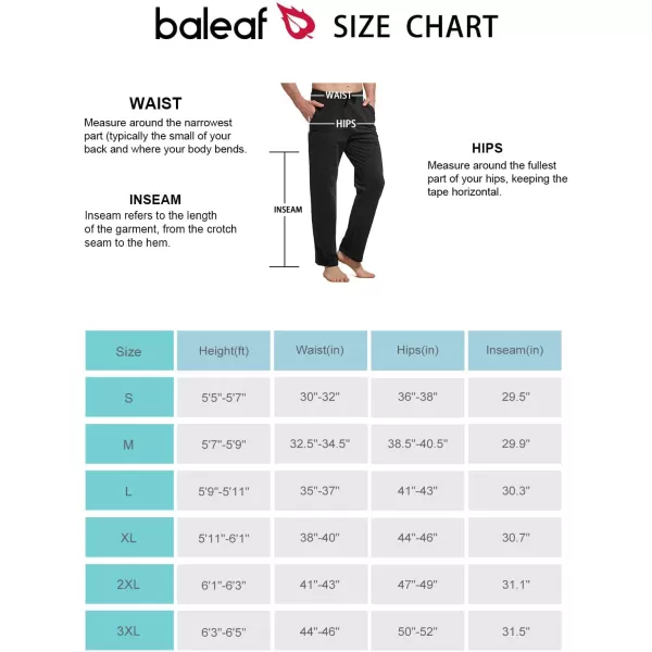 BALEAF Mens Sweatpants Casual Lounge Cotton Pajama Yoga Pants Open Bottom Straight Leg Male Sweat Pants with PocketsAblack