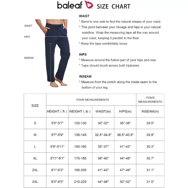 BALEAF Mens Sweatpants Casual Lounge Cotton Pajama Yoga Pants Open Bottom Straight Leg Male Sweat Pants with PocketsAcharcoal