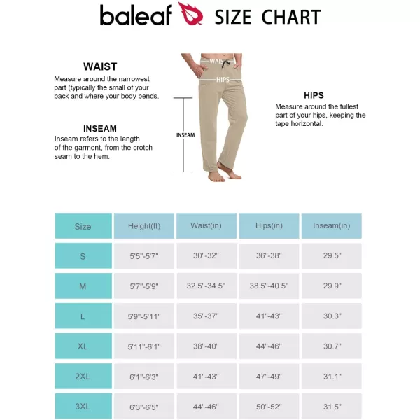 BALEAF Mens Sweatpants Casual Lounge Cotton Pajama Yoga Pants Open Bottom Straight Leg Male Sweat Pants with PocketsAkhaki