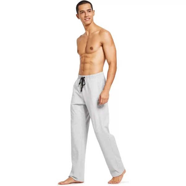 BALEAF Mens Sweatpants Casual Lounge Cotton Pajama Yoga Pants Open Bottom Straight Leg Male Sweat Pants with PocketsAlight Gray