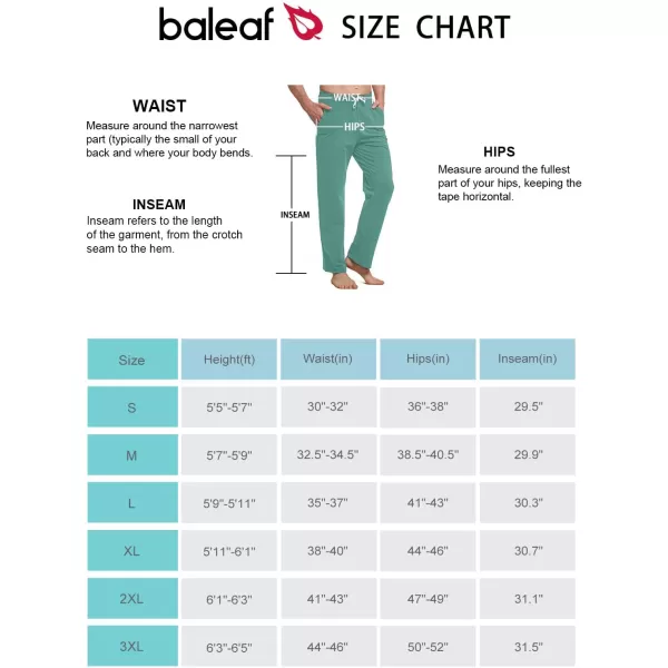 BALEAF Mens Sweatpants Casual Lounge Cotton Pajama Yoga Pants Open Bottom Straight Leg Male Sweat Pants with PocketsAmisty Green