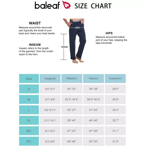 BALEAF Mens Sweatpants Casual Lounge Cotton Pajama Yoga Pants Open Bottom Straight Leg Male Sweat Pants with PocketsAnavy Blue