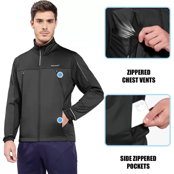 BALEAF Mens Winter Jacket Windproof Softshell Thermal Warm Pockets Cycling Running Mountain Biking Cold Weather Gear01black