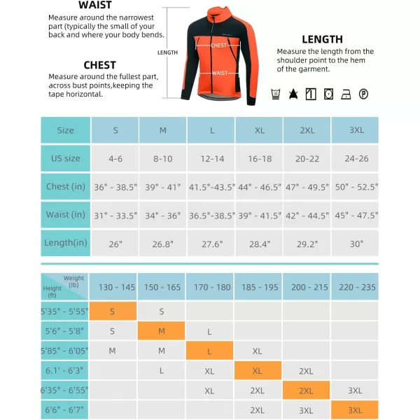 BALEAF Mens Winter Jacket Windproof Softshell Thermal Warm Pockets Cycling Running Mountain Biking Cold Weather Gear01orange