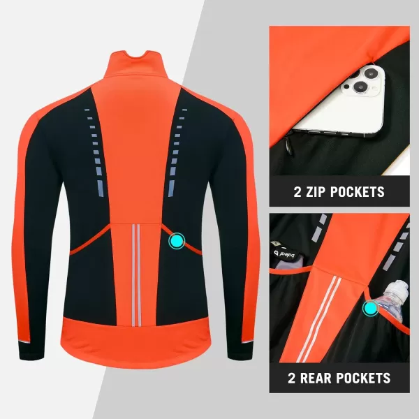 BALEAF Mens Winter Jacket Windproof Softshell Thermal Warm Pockets Cycling Running Mountain Biking Cold Weather Gear01orange