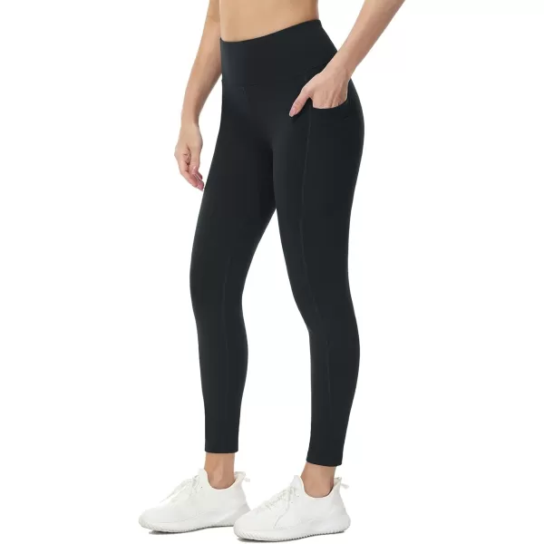 BALEAF Womens Fleece Lined Leggings Water Resistant Thermal Winter Warm Tights High Waisted with Pockets Running GearPetite25black