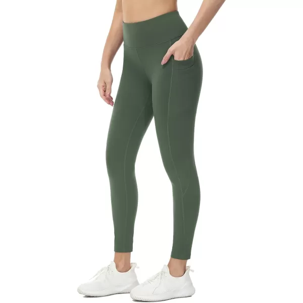 BALEAF Womens Fleece Lined Leggings Water Resistant Thermal Winter Warm Tights High Waisted with Pockets Running GearPetite25green