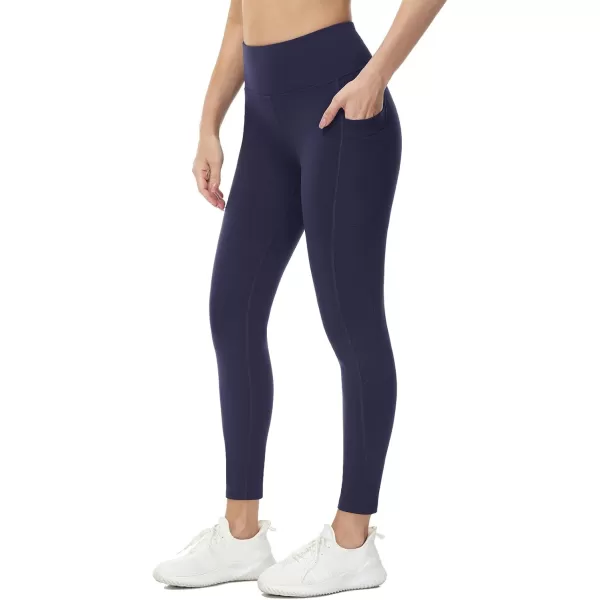 BALEAF Womens Fleece Lined Leggings Water Resistant Thermal Winter Warm Tights High Waisted with Pockets Running GearPetite25navy