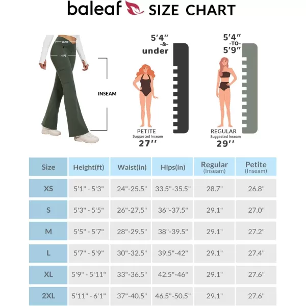 BALEAF Womens Fleece Lined Pants Winter Thermal Water Resistant Crossover Flare Leggings Warm Bootcut Hiking OutdoorDark Army Green