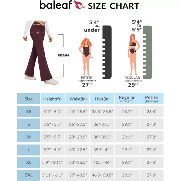 BALEAF Womens Fleece Lined Pants Winter Thermal Water Resistant Crossover Flare Leggings Warm Bootcut Hiking OutdoorWine Red