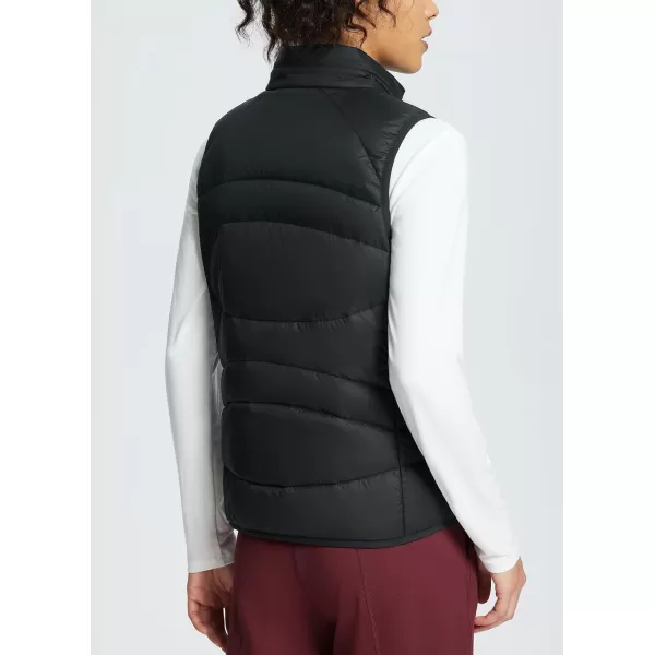 BALEAF Womens Lightweight Warm Puffer Vest Running Winter Hybrid Sleeveless Quilted Water Resistant JacketBlackpackable