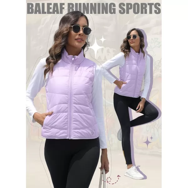 BALEAF Womens Lightweight Warm Puffer Vest Running Winter Hybrid Sleeveless Quilted Water Resistant JacketBlackpackable